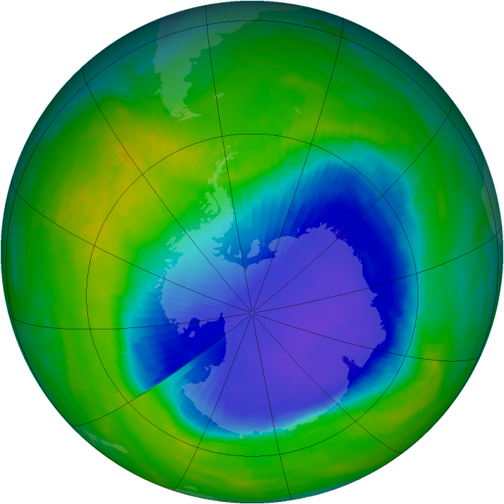 Antarctic ozone map for 20 November 1998